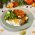 Новогодний завтрак: глазунья, гренки с маслом и красной икрой, лосось гравлакс, микс салат с дольками хурмы - Price: 2090